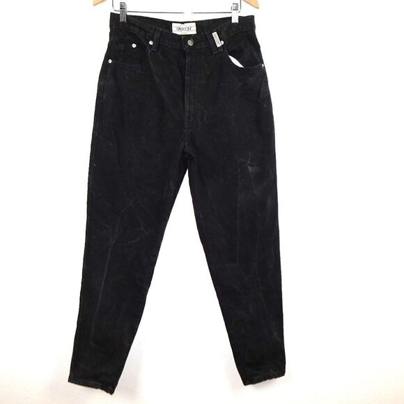 Vintage Sasson Jeans Women's Size 15 Black Denim Mom Jeans High Waist 90s - Picture 1 of 13